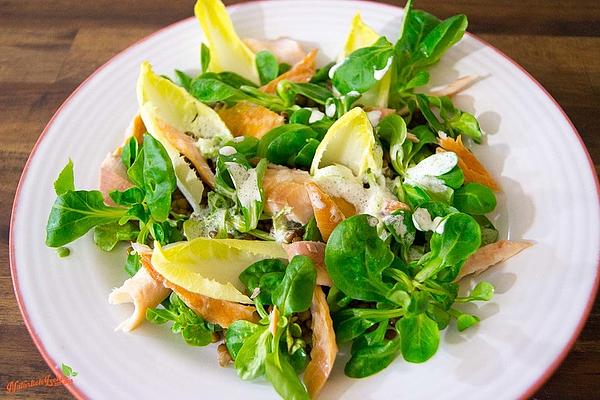 Lentil and Chicory Salad with Smoked Trout
