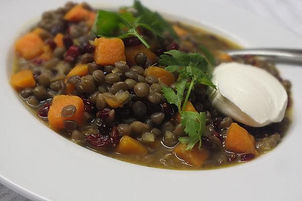 Lentil and Sweet Potato Stew with Barberries