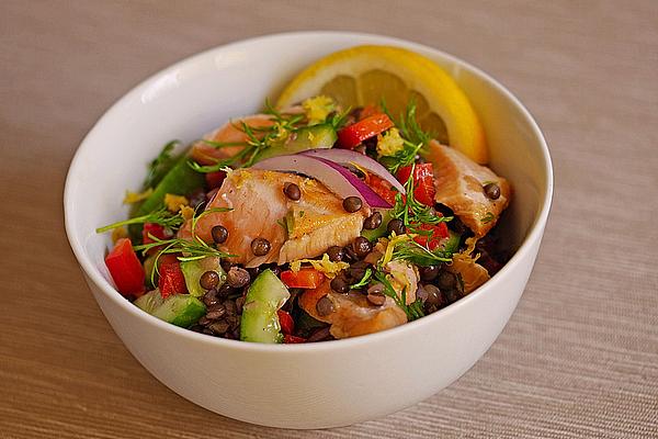 Lentil Salad with Stremel Salmon