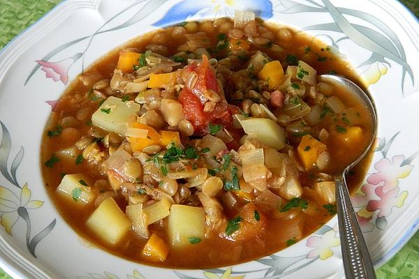 Lentil Soup with Beer and Bacon