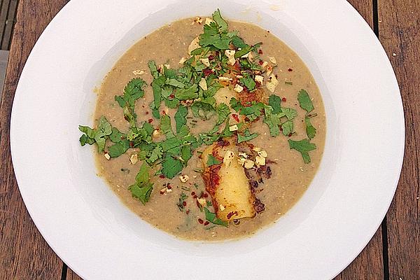Lentil Soup with Fried Banana and Ginger Gremolata