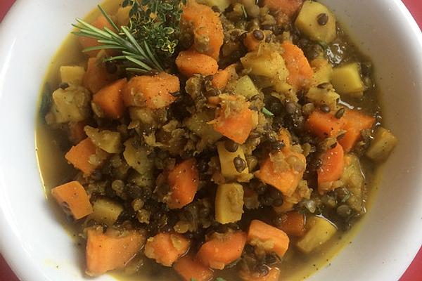 Lentil Stew with Carrots and Sweet Potatoes
