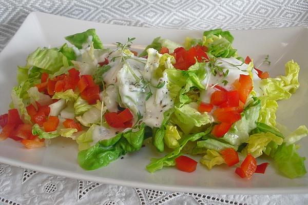 Lettuce Hearts with Dressing Made from Bulgarian Yogurt