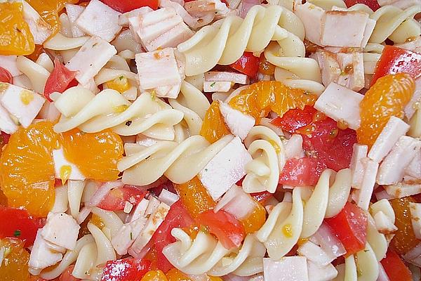 Light Pasta Salad with Chicken Breast and Tangerines