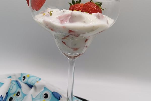 Light Yogurt and Strawberry Dessert