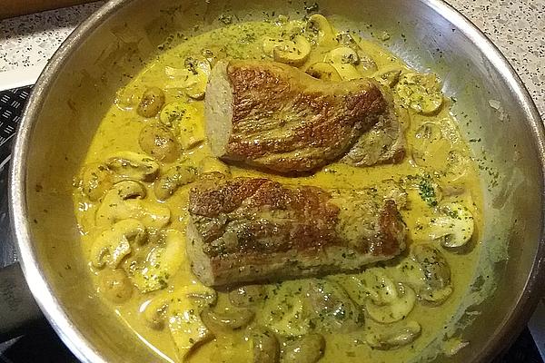 Loin with Fresh Mushrooms