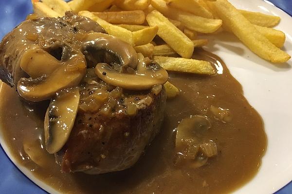 Loin with Mushroom Cream Sauce in 10 Minutes