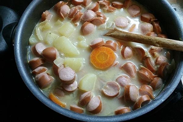 Low-calorie Potato Soup with Vienna Sausages LF30
