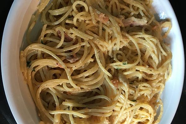 Low German Fish Noodles with Touch Of Carbonara Feeling