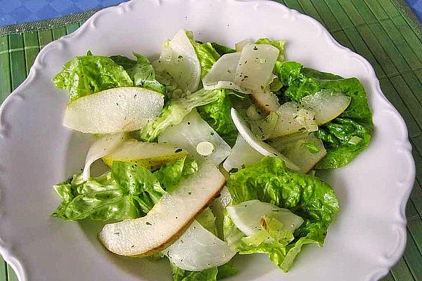 Lukewarm Salad Of May Turnips, Pear and Mini Romaine