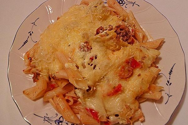 Macaroni – Minced Meat – Casserole with Tomatoes