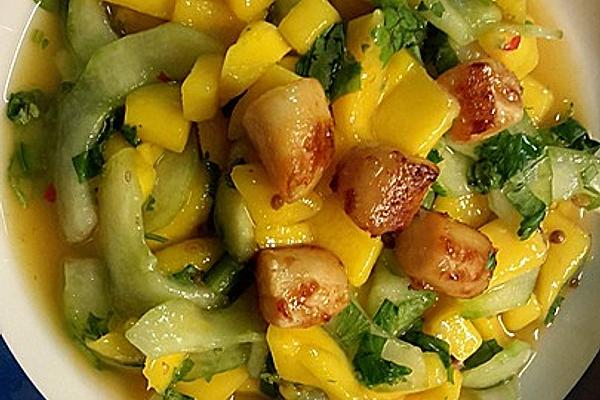 Mango and Cucumber Salad with Scallops