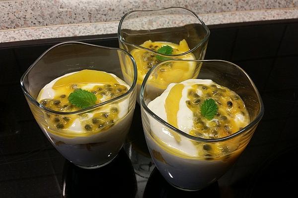 Mango, Passion Fruit and Mascarpone Dessert