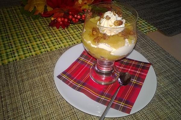 Maple Syrup-apple Layered Dessert with Caramelized Nuts