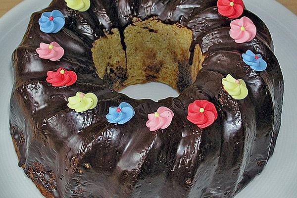 Marble Jelly Cake Made from Wholemeal Flour