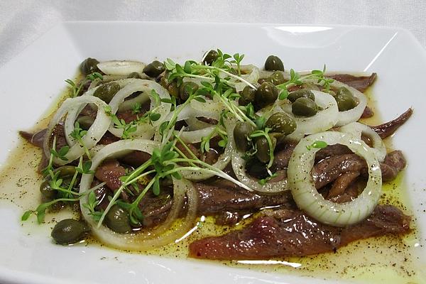 Marinated Anchovies with Onions and Capers