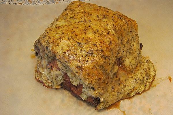 Marinated Pork Steak Roast with Herb and Cheese Crust