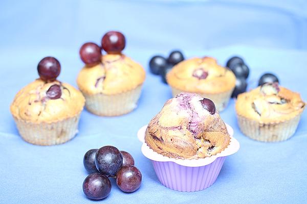 Marzipan and Grape Muffins