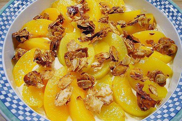 Mascarpone with Cantuccini and Peaches