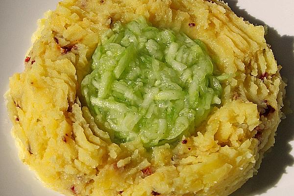 Mashed Potatoes with Cucumber Salad