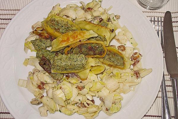 Maultaschen on Chicory – Date – Salad