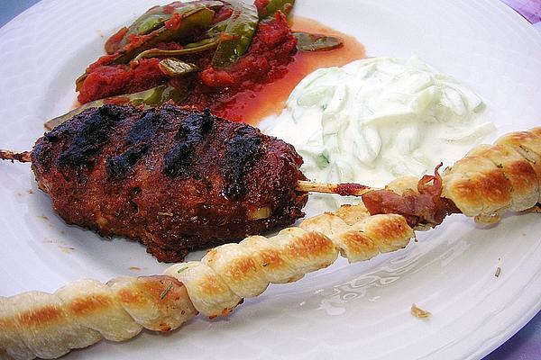 Meat Skewers with Barbecue Sauce