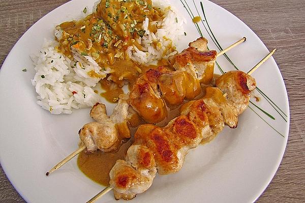 Meat Skewers with Peanut Sauce