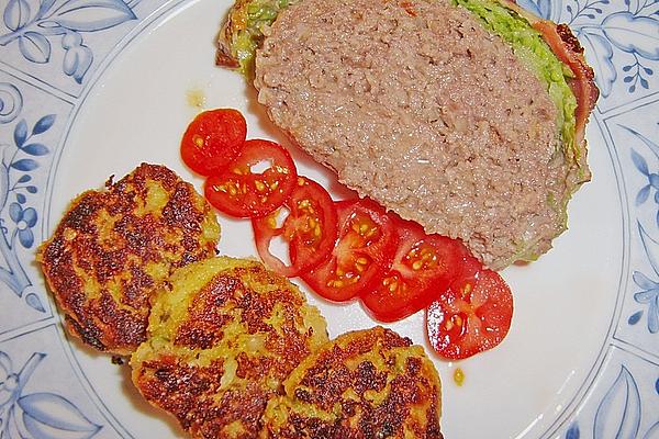 Meatloaf with Savoy Cabbage and Cheese Crust