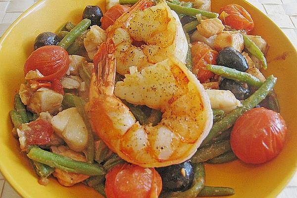 Mediterranean Fish Pot with Beans, Olives and Tomatoes