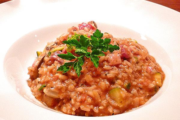 Mediterranean Risotto with Two Types Of Wine