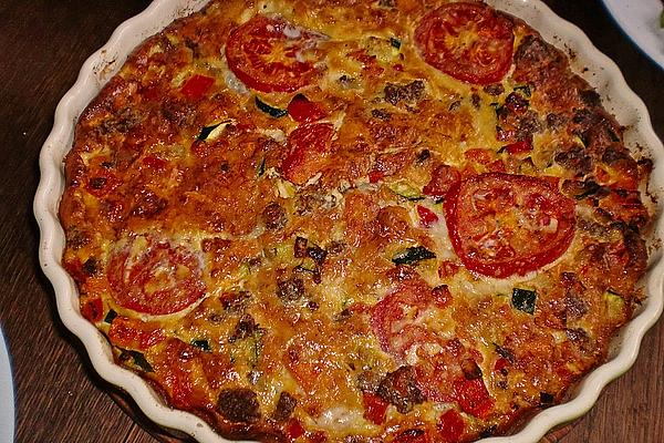 Minced Frittata with Zucchini, Bell Pepper and Carrots