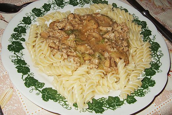 Minced Meat and Mushroom Sauce