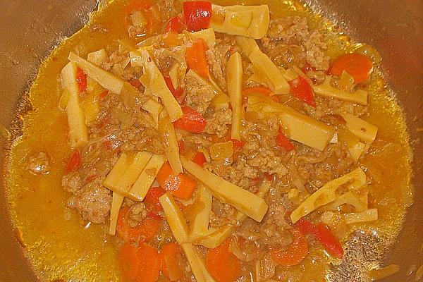 Minced Pork with Bamboo Tips, Prepared Quickly