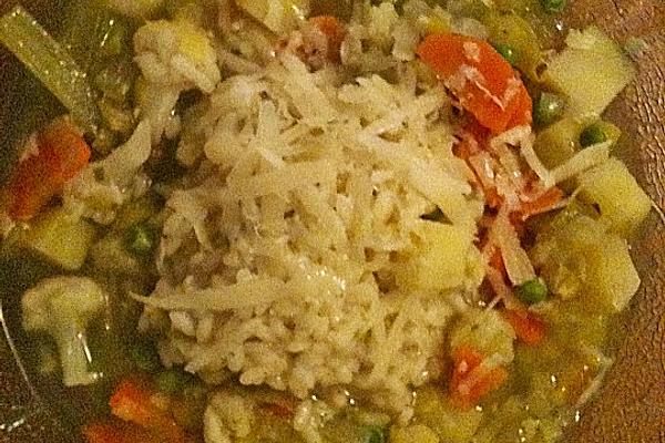 Minestrone with Rice, Peas and Cannellini