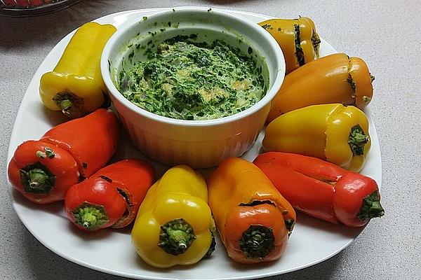 Mini Pointed Peppers Filled with Spinach