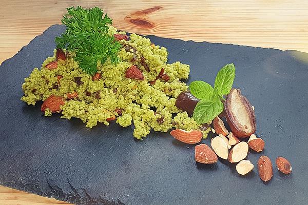 Mint Couscous with Dates and Almonds