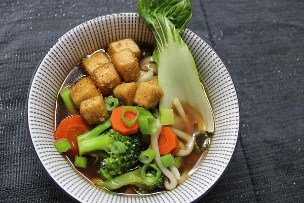 Miso Udon Soup with Silken Tofu