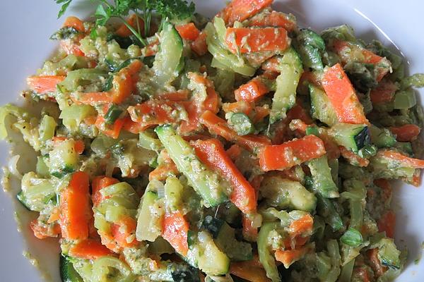 Mixed Vegetables with Wild Garlic Blossom Paste