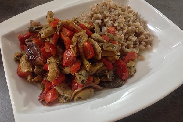 Mushroom and Pepper Pan