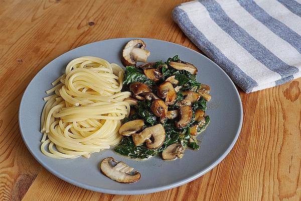 Mushroom and Spinach Spaghetti