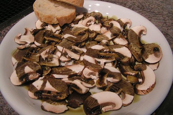 Mushroom Carpaccio with Styrian Pumpkin Seed Oil