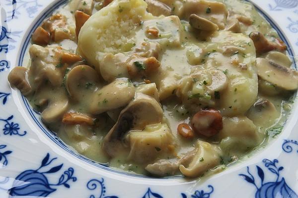 Mushroom Ragout with Bread Dumplings