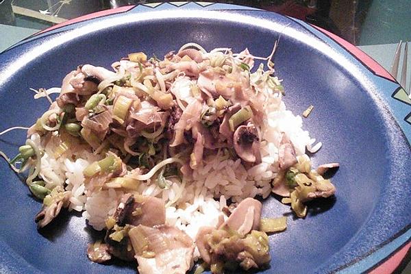 Mushroom Sprouts Wok with Rice