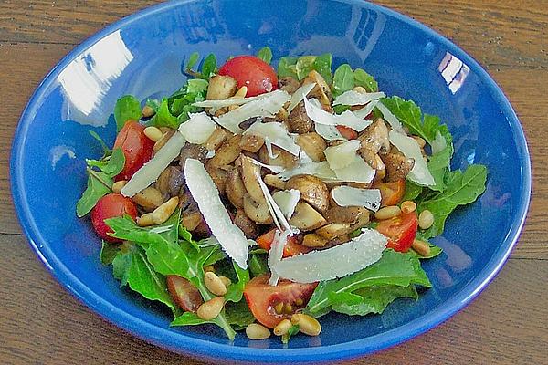 Mushrooms on Rocket Salad