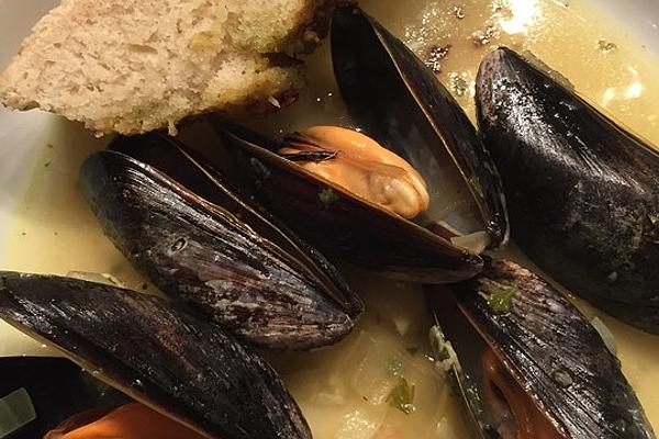 Mussels in White Wine Stock