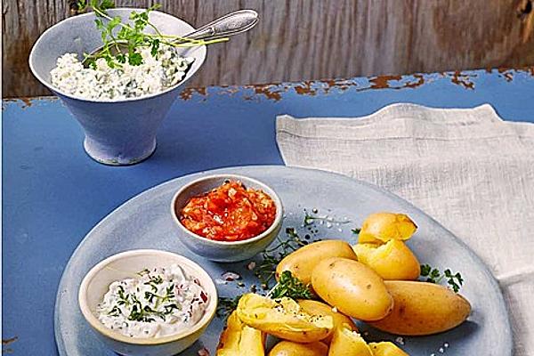New Potatoes with Three Kinds Of Dips