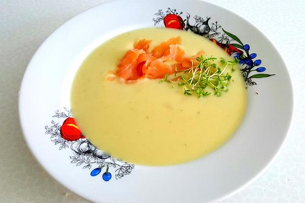 Noble Apple and Mustard Festive Soup with Salmon and Cress