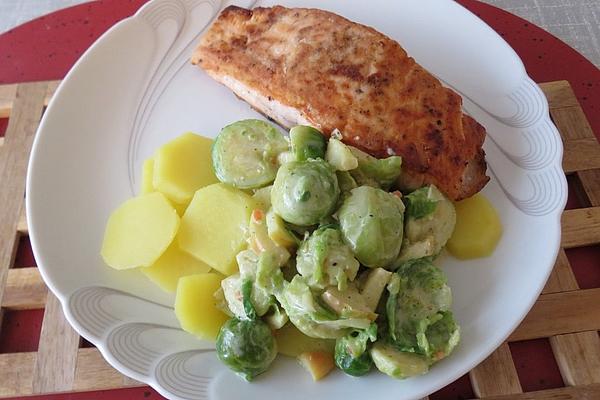 Norwegian Salmon with Potatoes and Brussels Sprouts