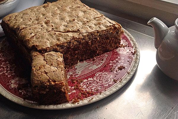 Nut Cake on Tray with Nut Meringue