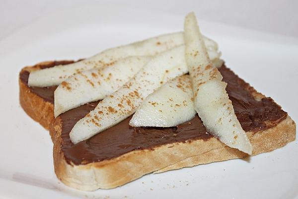 Nutella Toast with Pear and Cinnamon